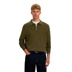Блуза Selected Teller Relaxed Fit half zip sweater - Green (Kalamata) блуза,мъжки,пуловери,дамски,пуловери,selected,teller,relaxed,fit,half,zip,sweater,green,(kalamata)