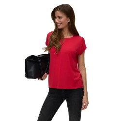Тениска Vero moda Ava Plain short sleeve T-shirt - Red (Lollipop) тениска,мъжки,тениски,дамски,тениски,vero,moda,ava,plain,short,sleeve,t,shirt,red,(lollipop)