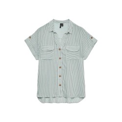 Риза с къс ръкав Vero moda Bumpy short sleeve shirt - Grey (Snow White / Gray Mist) риза,с,къс,ръкав,дамски,ризи,мъжки,ризи,vero,moda,bumpy,short,sleeve,shirt,grey,(snow,white,gray,mist)