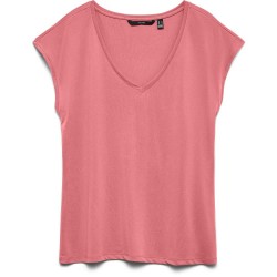 Тениска Vero moda Fill short sleeve v neck T-shirt - Pink (Coral Paradise) тениска,мъжки,тениски,дамски,тениски,vero,moda,fill,short,sleeve,v,neck,t,shirt,pink,(coral,paradise)