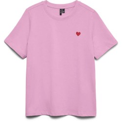 тениска,мъжки,тениски,дамски,тениски,vero,moda,paulina,short,sleeve,t,shirt,pink,(bonbon,red,heart)