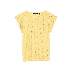 тениска,мъжки,тениски,дамски,тениски,vero,moda,tassa,frill,short,sleeve,t,shirt,yellow,(pale,banana)
