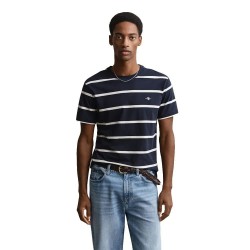 Тениска Gant 2003398 short sleeve T-shirt - Blue (Evening Blue) тениска,мъжки,тениски,дамски,тениски,gant,2003398,short,sleeve,t,shirt,blue,(evening,blue)