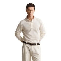 Gant 2065106 long sleeve polo - Beige (Cream) дамски,блузи,с,яка,мъжки,блузи,с,яка,gant,2065106,long,sleeve,polo,beige,(cream)