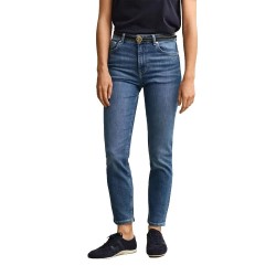 Дънки Gant 4100305 Cropped Straight Fit jeans - Blue (Mid Blue Broken In) дънки,мъжки,панталони,дамски,панталони,gant,4100305,cropped,straight,fit,jeans,blue,(mid,blue,broken,in)