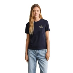 Тениска Gant 4201443 short sleeve T-shirt - Blue (Evening Blue) тениска,мъжки,тениски,дамски,тениски,gant,4201443,short,sleeve,t,shirt,blue,(evening,blue)