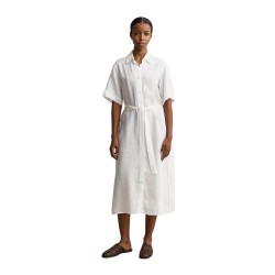 Рокля Gant 4503495 Linen short sleeve long dress - White (White) рокля,дамски,поли,и,рокли,gant,4503495,linen,short,sleeve,long,dress,white,(white)