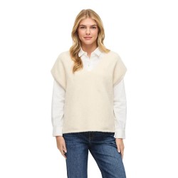 блуза,дамски,пуловери,дамски,плетени,дрехи,vila,benna,loose,knit,short,sleeve,sweater,white,(super,light,natural,melan)
