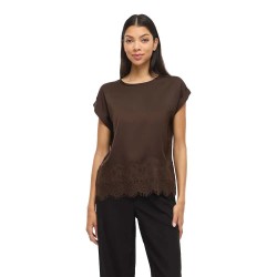 дамски,блузи,vila,ellette,full,satin,lace,top,short,sleeve,blouse,brown,(coffee,bean)