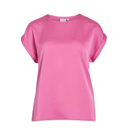 Тениска Vila Ellette Satin Top short sleeve T-shirt - Pink (Fiji Flower) тениска,мъжки,тениски,дамски,тениски,vila,ellette,satin,top,short,sleeve,t,shirt,pink,(fiji,flower)