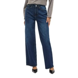Дънки Vila Freya Jaf Wide high waist jeans - Blue (Dark Blue Denim / Wash Dbd 128) дънки,дамски,панталони,vila,freya,jaf,wide,high,waist,jeans,blue,(dark,blue,denim,wash,dbd,128)