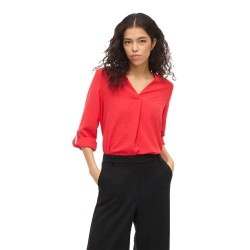 дамски,блузи,vila,josa,3,4,v,neck,top,3,4,sleeve,blouse,orange,(hibiscus)