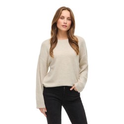 Блуза Vila Liga O-Neck Knit sweater - Beige (Birch / Melange) блуза,дамски,пуловери,дамски,плетени,дрехи,vila,liga,o,neck,knit,sweater,beige,(birch,melange)