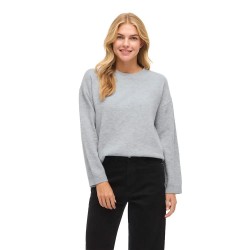 Блуза Vila Liga O-Neck Knit sweater - Grey (Light Grey Melange) блуза,дамски,пуловери,дамски,плетени,дрехи,vila,liga,o,neck,knit,sweater,grey,(light,grey,melange)