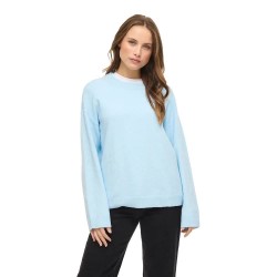 Блуза Vila Liga O-Neck Knit sweater - Blue (Nantucket Breeze / Melange) блуза,дамски,пуловери,дамски,плетени,дрехи,vila,liga,o,neck,knit,sweater,blue,(nantucket,breeze,melange)