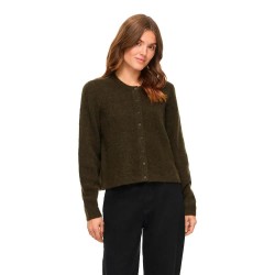 жилетка,мъжки,пуловери,дамски,пуловери,vila,lory,o,neck,knit,cardigan,green,(forest,night,melange)