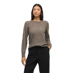 Блуза Vila Lory O-Neck Knit sweater - Grey (Falcon / Melange) блуза,дамски,пуловери,дамски,плетени,дрехи,vila,lory,o,neck,knit,sweater,grey,(falcon,melange)