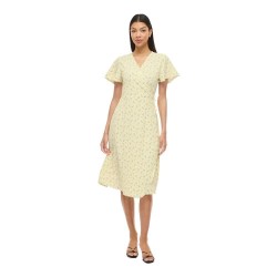рокля,дамски,поли,и,рокли,vila,lovie,wrap,short,sleeve,midi,dress,yellow,(pastel,yellow,aster)