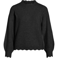 Блуза Vila Nikolina O-Neck Knit sweater - Black (Black Beauty) блуза,мъжки,пуловери,дамски,пуловери,vila,nikolina,o,neck,knit,sweater,black,(black,beauty)