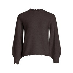 блуза,мъжки,пуловери,дамски,пуловери,vila,nikolina,o,neck,knit,sweater,brown,(coffee,bean,melange)