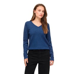 блуза,мъжки,пуловери,дамски,пуловери,vila,ril,knit,v,neck,sweater,blue,(navy,peony,dark,melange)