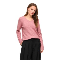 блуза,мъжки,пуловери,дамски,пуловери,vila,ril,knit,v,neck,sweater,pink,(nostalgia,rose,light,melange)