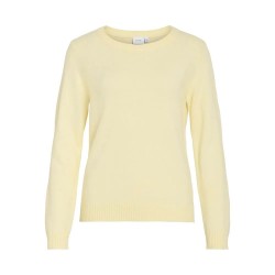 блуза,мъжки,пуловери,дамски,пуловери,vila,ril,o,neck,knit,sweater,yellow,(pastel,yellow,dark,melange)