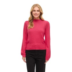 блуза,мъжки,пуловери,дамски,пуловери,vila,ril,balloon,high,neck,sweater,pink,(jazzy,dark,melange)