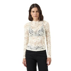 Yas Lacey Lace Top long sleeve blouse - Beige (Pristine) дамски,блузи,yas,lacey,lace,top,long,sleeve,blouse,beige,(pristine)