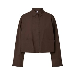 дамски,блузи,yas,lee,short,long,sleeve,blouse,brown,(chocolate,brown)