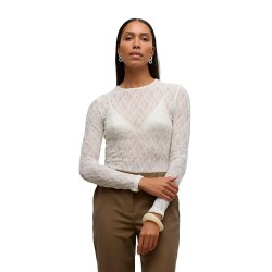 Тениска Vero moda Awtessy O-Neck Lace long sleeve T-shirt - White (Snow White) тениска,мъжки,тениски,дамски,тениски,vero,moda,awtessy,o,neck,lace,long,sleeve,t,shirt,white,(snow,white)