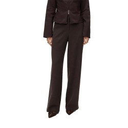 Панталони Vero moda Bestie Wide high waist pants - Brown (Chocolate Torte / Melange) панталони,дамски,панталони,vero,moda,bestie,wide,high,waist,pants,brown,(chocolate,torte,melange)