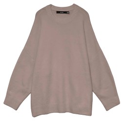 блуза,мъжки,пуловери,дамски,пуловери,vero,moda,curve,boom,o,neck,sweater,brown,(moon,rock,melange)