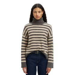 блуза,дамски,пуловери,дамски,плетени,дрехи,selected,lulu,knit,high,neck,sweater,beige,grey,(medium,grey,melange,birch)