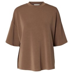 Тениска Selected Oversized Tenny short sleeve T-shirt - Brown (Chocolate Chip) тениска,мъжки,тениски,дамски,тениски,selected,oversized,tenny,short,sleeve,t,shirt,brown,(chocolate,chip)