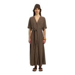 Рокля Selected Viva Regular Linen Blend short sleeve long dress - Brown (Chocolate Chip) рокля,дамски,поли,и,рокли,selected,viva,regular,linen,blend,short,sleeve,long,dress,brown,(chocolate,chip)