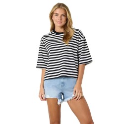 Тениска Noisy may Ember Stripe short sleeve T-shirt - White / Black (Black / Cloud Dancer) тениска,мъжки,тениски,дамски,тениски,noisy,may,ember,stripe,short,sleeve,t,shirt,white,black,(black,cloud,dancer)