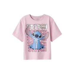 Тениска Name it Nyri Stitch Regular short sleeve T-shirt - Pink (Corsage) тениска,мъжки,тениски,дамски,тениски,name,it,nyri,stitch,regular,short,sleeve,t,shirt,pink,(corsage)