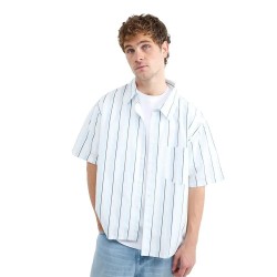 Риза с къс ръкав Balmohk 30000372 Poplin Stripes short sleeve shirt - White / Blue (Light Blue) риза,с,къс,ръкав,дамски,ризи,мъжки,ризи,balmohk,30000372,poplin,stripes,short,sleeve,shirt,white,blue,(light,blue)