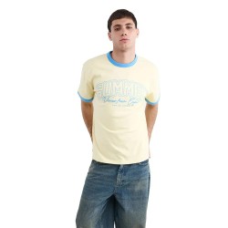 тениска,мъжки,тениски,дамски,тениски,balmohk,30000450,contrast,piping,short,sleeve,t,shirt,yellow,(blazing,yellow)