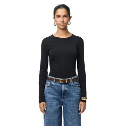 тениска,мъжки,тениски,дамски,тениски,pieces,amelia,long,sleeve,t,shirt,black,(black,black,bright,white)