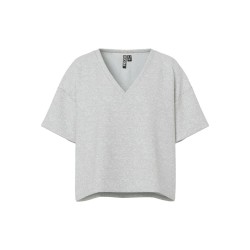 Блуза Pieces Chilli Summer V-Neck sweatshirt - Grey (Light Grey Melange) блуза,дамски,блузи,pieces,chilli,summer,v,neck,sweatshirt,grey,(light,grey,melange)