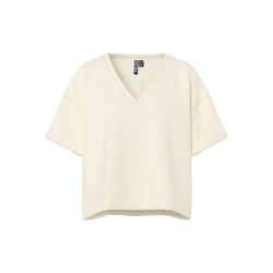 блуза,дамски,блузи,pieces,chilli,summer,v,neck,sweatshirt,beige,(white,pepper)