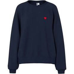 Блуза Pieces Greta Emb Ub sweatshirt - Blue (Sky Captain / Red Heart Emb) блуза,дамски,блузи,pieces,greta,emb,ub,sweatshirt,blue,(sky,captain,red,heart,emb)