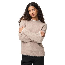 блуза,дамски,пуловери,дамски,плетени,дрехи,pieces,ivy,o,neck,contrast,knit,sweater,beige,(greige,white,contrast)