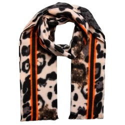 шал,ръкавици,шапки,и,шалове,pieces,jorna,long,scarf,beige,(black,animalstripe)