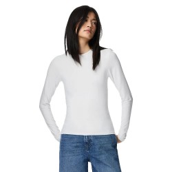 тениска,мъжки,тениски,дамски,тениски,pieces,lula,long,sleeve,t,shirt,white,(bright,white)