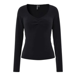 тениска,мъжки,тениски,дамски,тениски,pieces,maliva,long,sleeve,v,neck,t,shirt,black,(black)