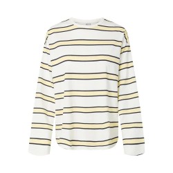 Тениска Pieces Mila Loose long sleeve T-shirt - White (French Vanilla / Maritime Blue / Cloud Dancer) тениска,мъжки,тениски,дамски,тениски,pieces,mila,loose,long,sleeve,t,shirt,white,(french,vanilla,maritime,blue,cloud,dancer)