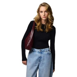 блуза,дамски,пуловери,дамски,плетени,дрехи,pieces,mira,new,o,neck,knit,sweater,black,(black)